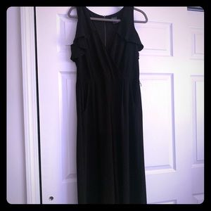 Black romper with flared pants